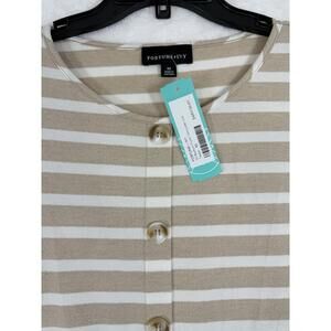 Fortune Ivy XS Women Knit Top Stitch Fix Long Sleeve  Buttons Beige NWT